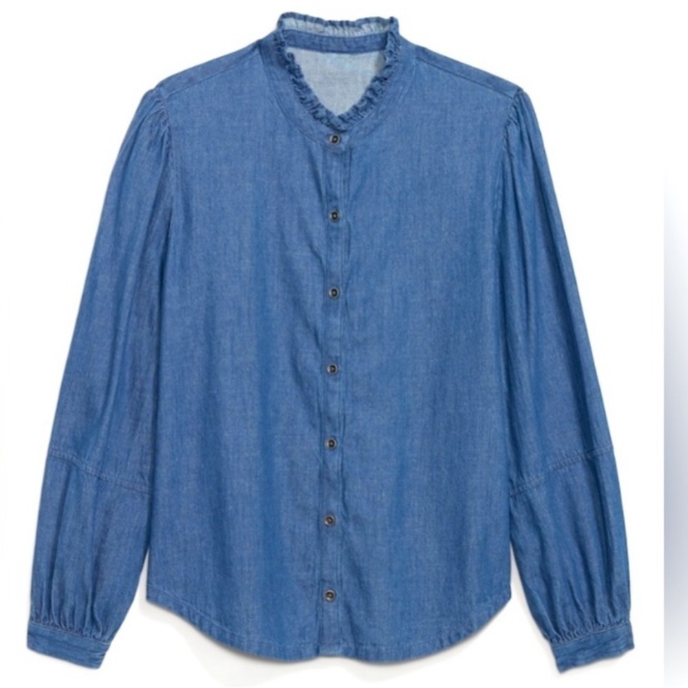 Old Navy XS Blue Chambray Long Sleeve Top